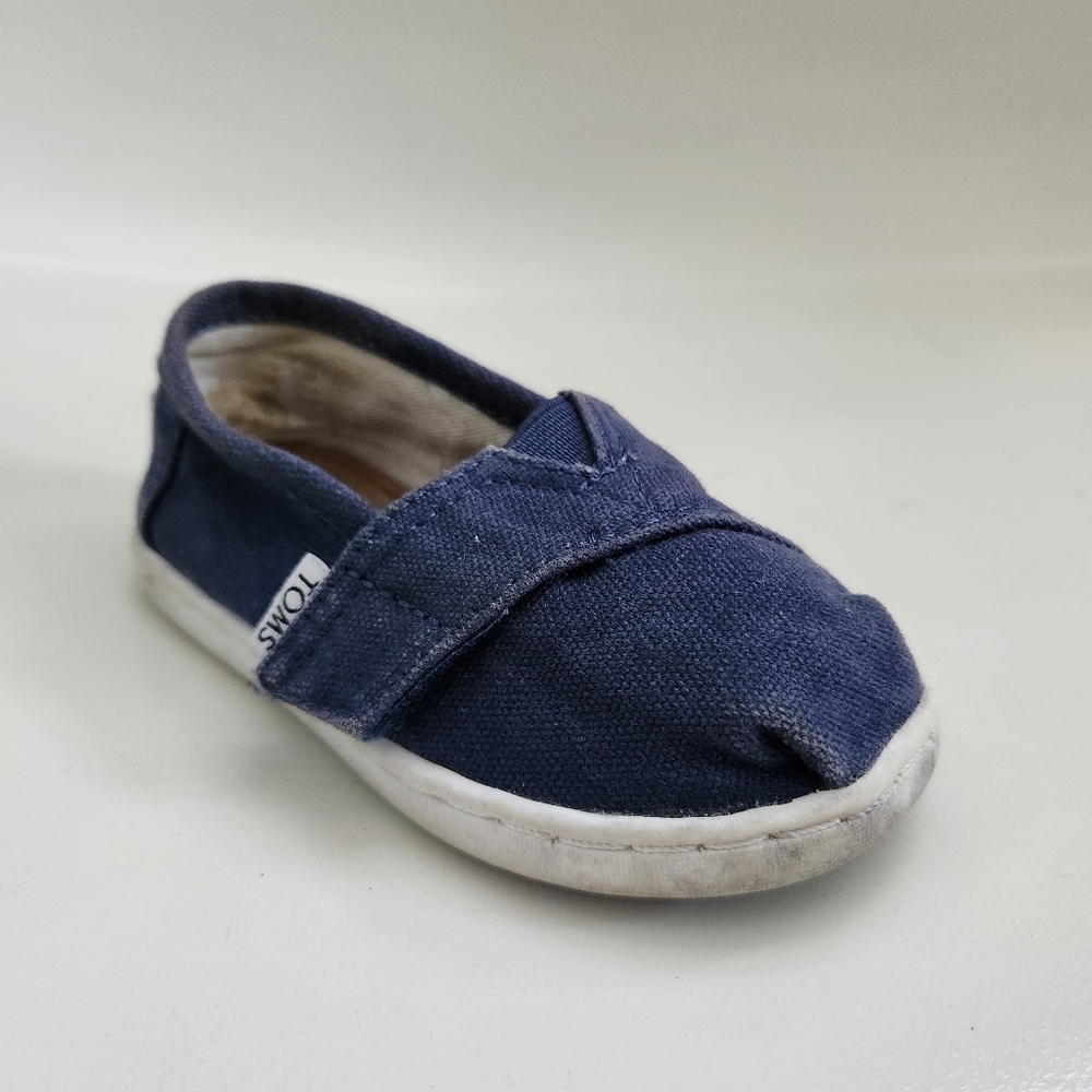 Toms Tiny Alpargata Navy canvas toddler size 5 - Picture 3 of 9